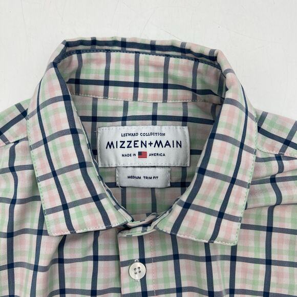 Mizzen Main Leeward Collection Button Up Shirt Windowpane Check Printed - Picture 3 of 7